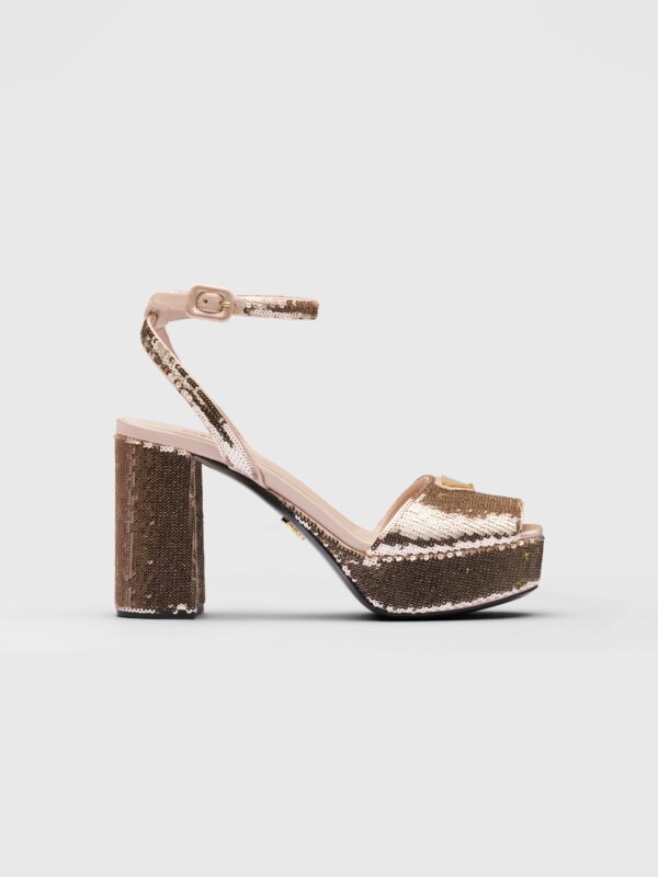 SEQUINED SATIN PLATFORMS