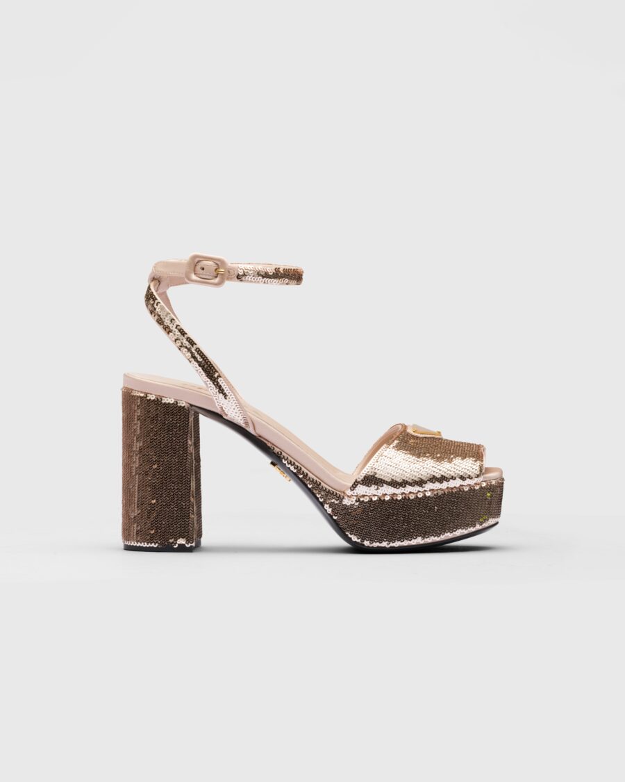 SEQUINED SATIN PLATFORMS