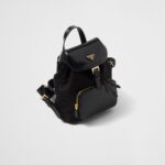 RE-NYLON AND BRUSHED LEATHER BACKPACK