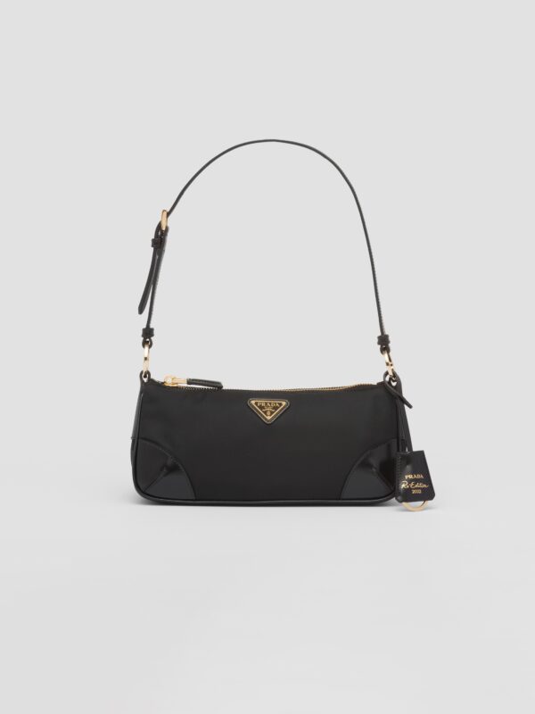 RE-EDITION 2002 RE-NYLON AND BRUSHED LEATHER SHOULDER BAG