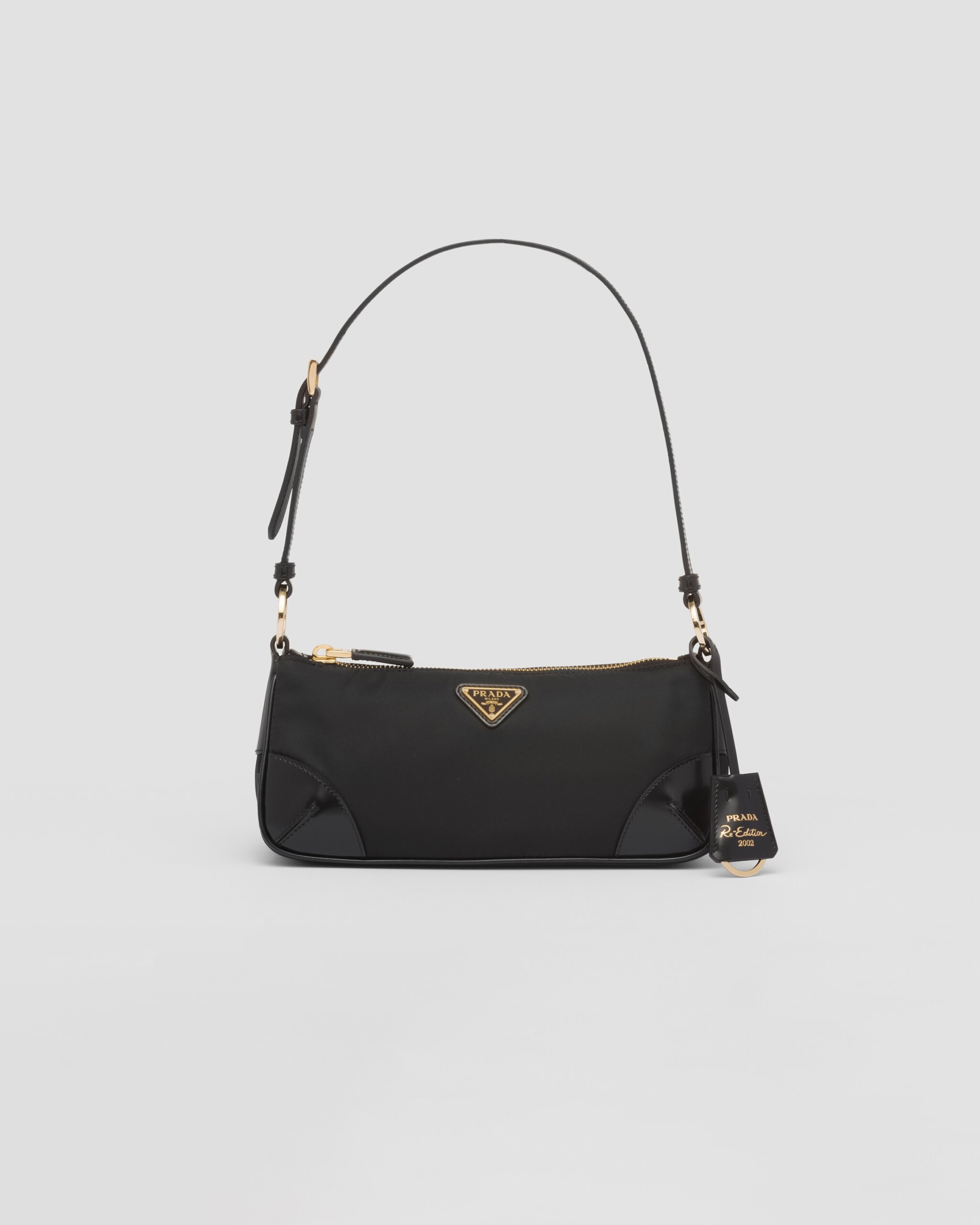 RE-EDITION 2002 RE-NYLON AND BRUSHED LEATHER SHOULDER BAG