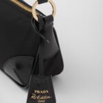 RE-EDITION 2002 RE-NYLON AND BRUSHED LEATHER SHOULDER BAG
