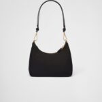 RE-NYLON AND BRUSHED LEATHER MINI BAG