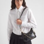 RE-NYLON AND BRUSHED LEATHER MINI BAG