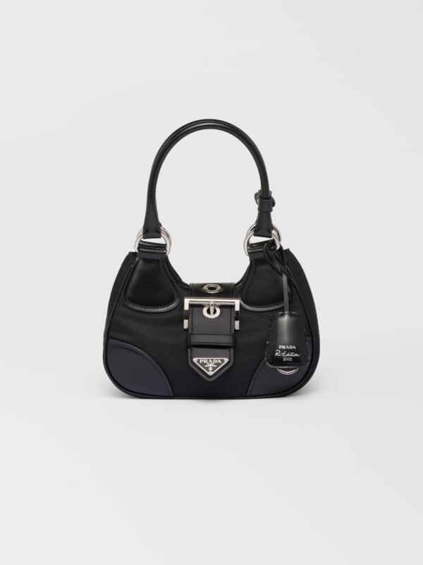 MOON RE-NYLON AND BRUSHED LEATHER BAG