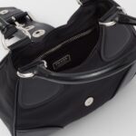 MOON RE-NYLON AND BRUSHED LEATHER BAG