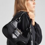 MOON RE-NYLON AND BRUSHED LEATHER BAG