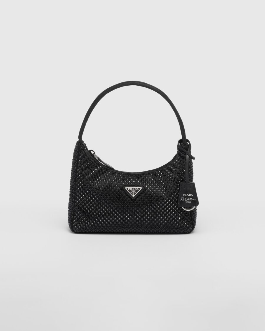 SATIN MINI BAG WITH CRYSTALS