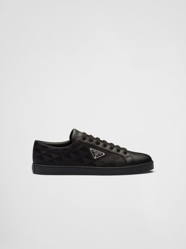 LEATHER AND RE NYLON SNEAKERS