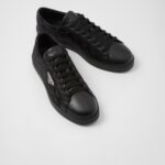 LEATHER AND RE NYLON SNEAKERS