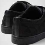 LEATHER AND RE NYLON SNEAKERS