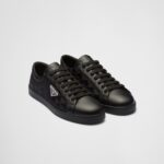 LEATHER AND RE NYLON SNEAKERS