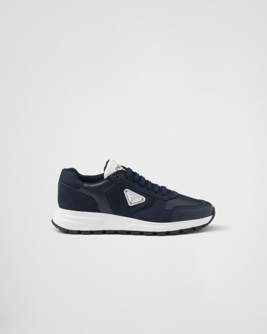 NUBUCK AND RE NYLON SNEAKERS