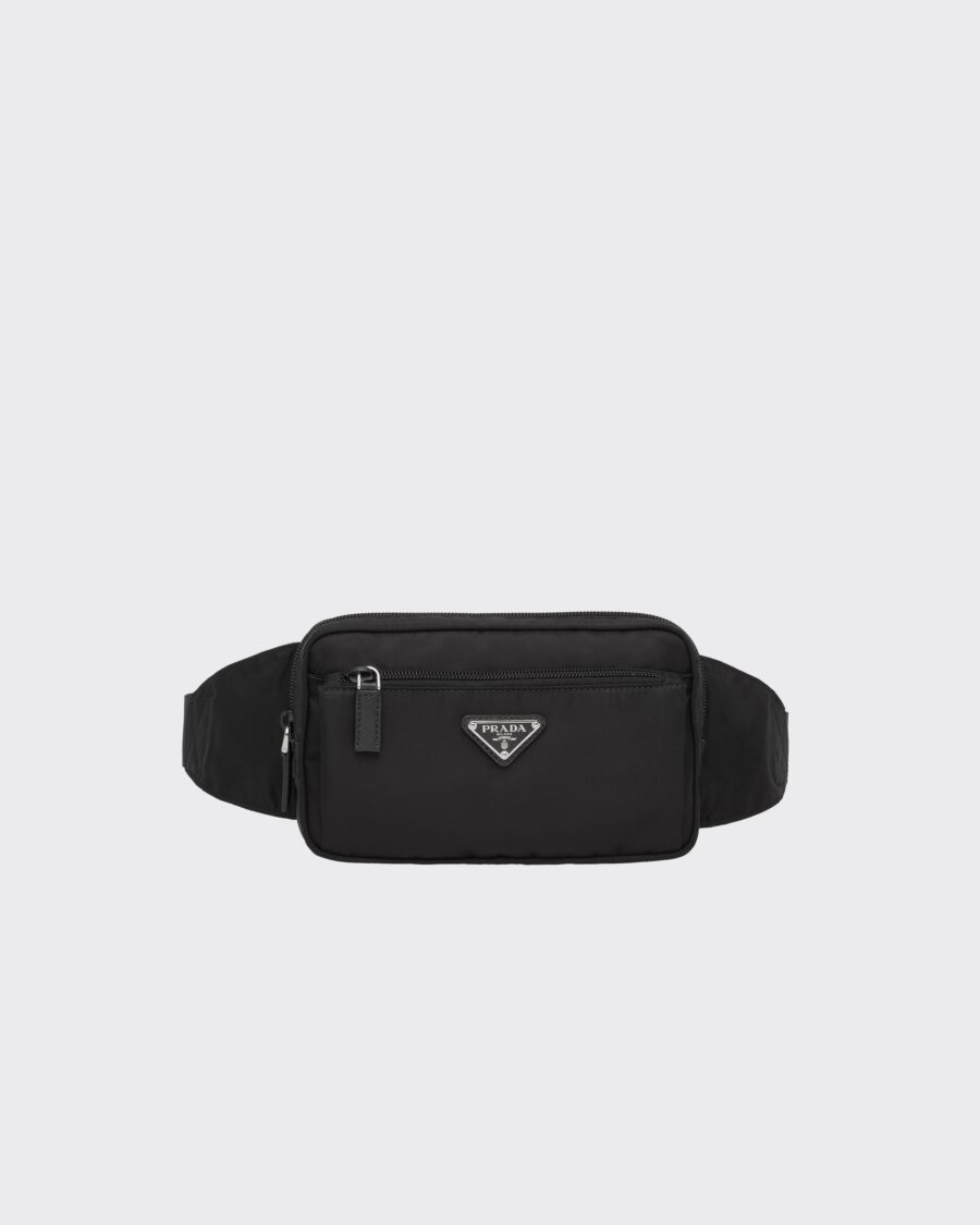 RE-NYLON AND SAFFIANO LEATHER BELT BAG