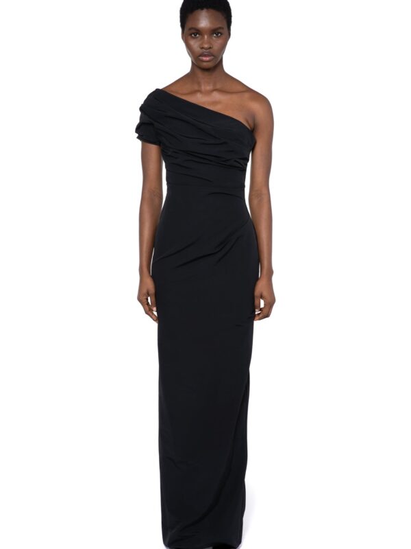REATTA GOWN IN NERO TECHNICAL TAILORING