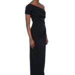 REATTA GOWN IN NERO TECHNICAL TAILORING