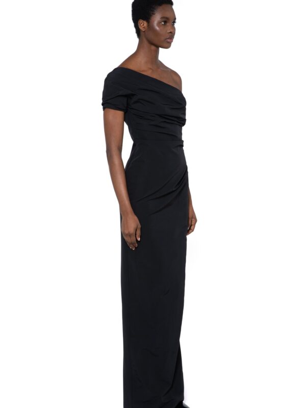 REATTA GOWN IN NERO TECHNICAL TAILORING