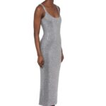 HORNET MIDI KNIT DRESS IN GRIGIO PERLA AND GLASS EMBELLISHMENT