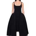 VEZILE MIDI DRESS IN NERO TECHNICAL TAILORING