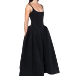 VEZILE MIDI DRESS IN NERO TECHNICAL TAILORING