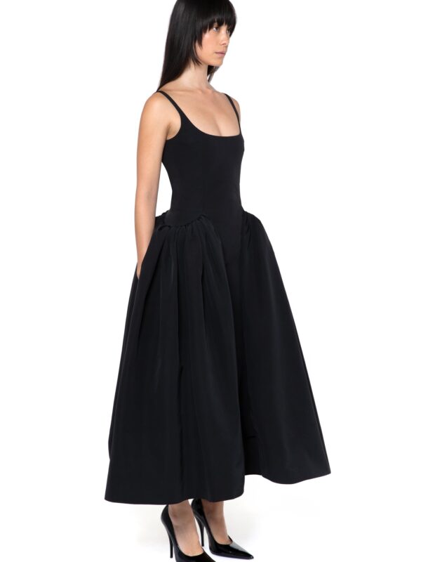 VEZILE MIDI DRESS IN NERO TECHNICAL TAILORING
