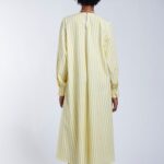 STRIPED FLOWER APPLIQUE DRESS