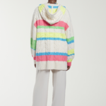 NEON STRIPED HOODED CRDIGAN