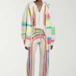 NEON STRIPED HOODED CRDIGAN