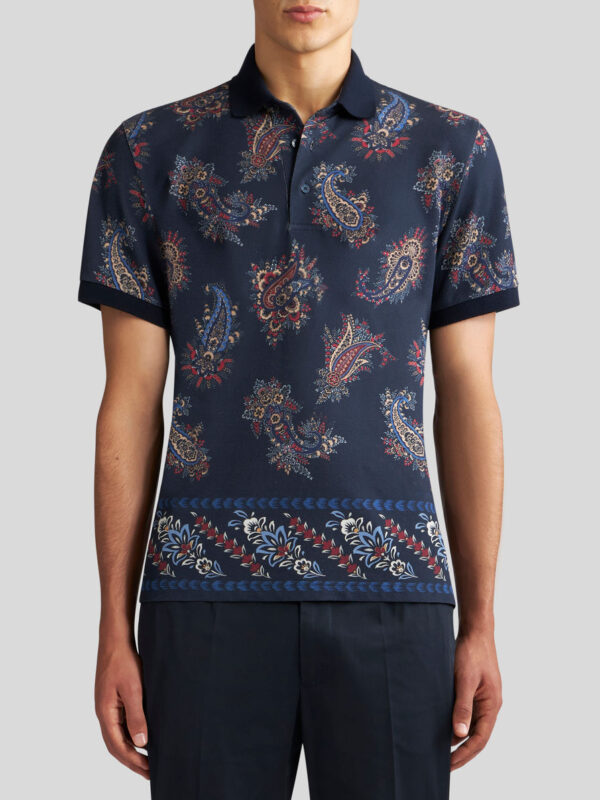 PAISLEY COTTON POLO SHIRT