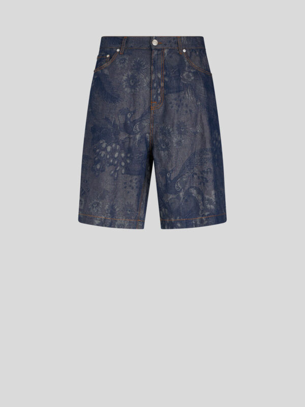 JACQUARD DENIM BERMUDA SHORTS