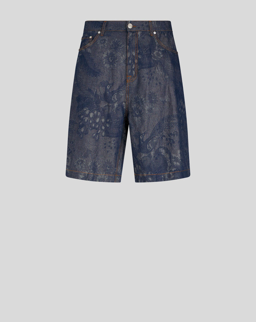 JACQUARD DENIM BERMUDA SHORTS