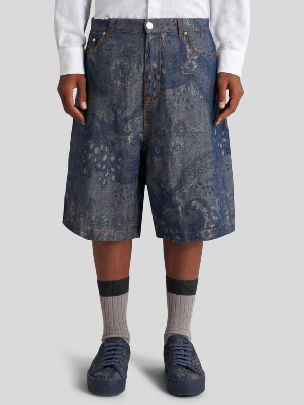 JACQUARD DENIM BERMUDA SHORTS