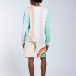 TIE DYE STRIPED SWEATSHIRT