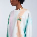 TIE DYE STRIPED SWEATSHIRT