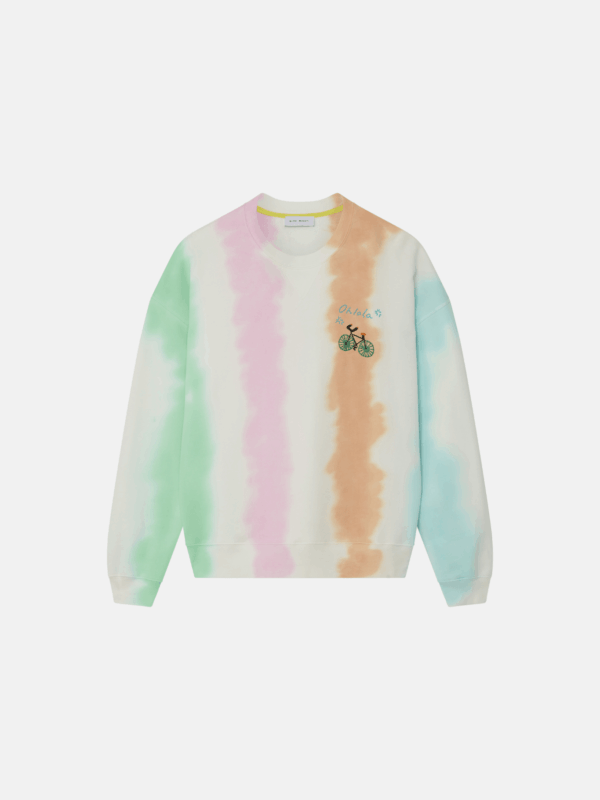 TIE DYE STRIPED SWEATSHIRT