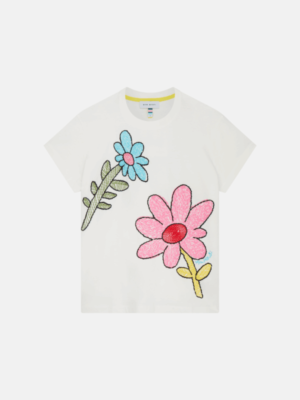 EMBROIDERED FLOWER TEE