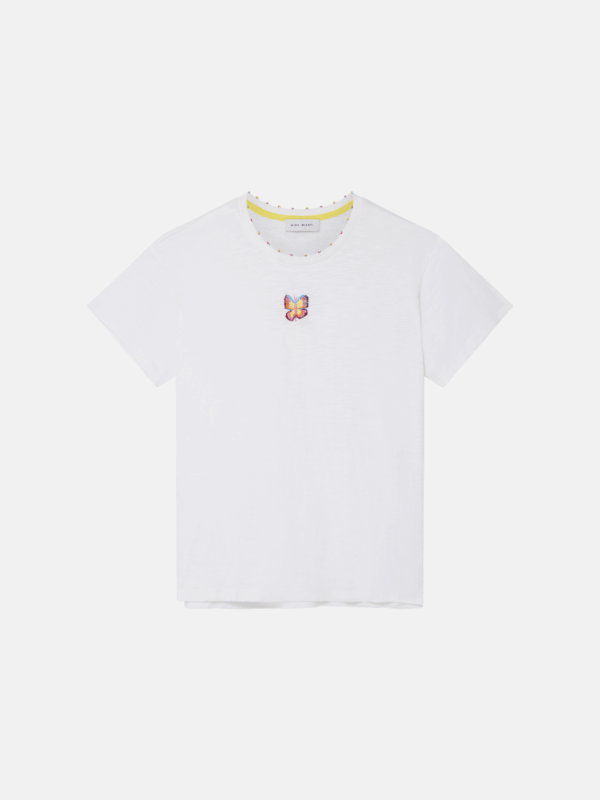 EMBROIDERED BUTTERFLY TEE