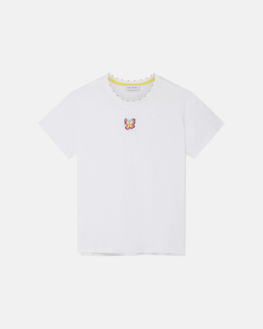 EMBROIDERED BUTTERFLY TEE