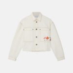CROPPED FLOWER EMBROIDERED DENIM JACKET