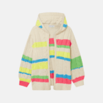 NEON STRIPED HOODED CRDIGAN