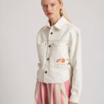 CROPPED FLOWER EMBROIDERED DENIM JACKET