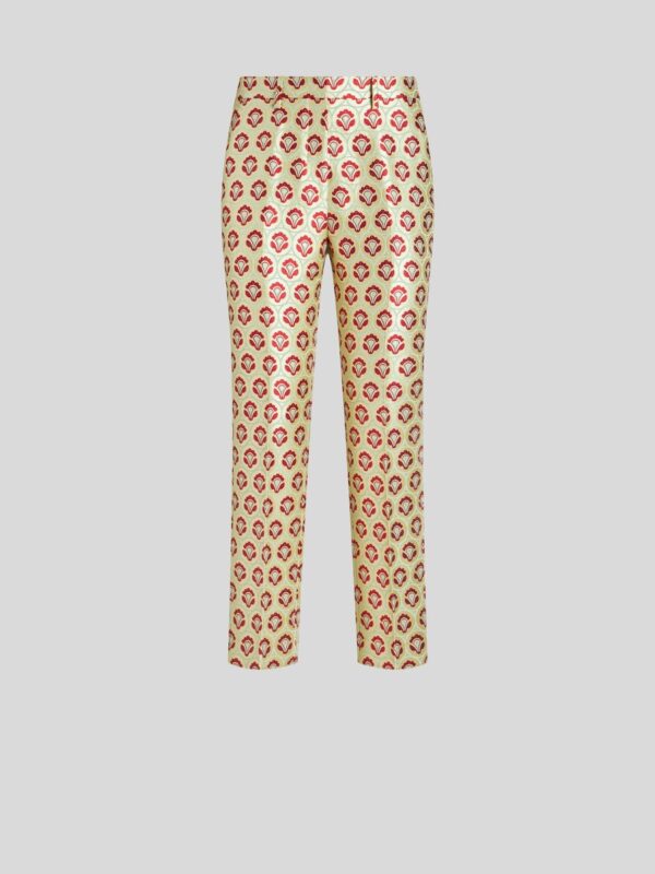 SHINY JACQUARD TROUSERS