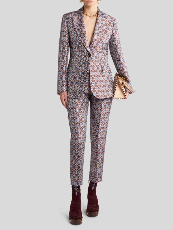 SHINY JACQUARD TROUSERS