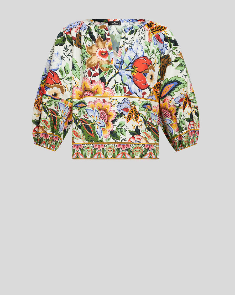 MULTICOLOURED BOUQUET BLOUSE