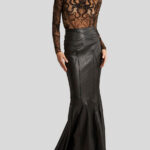 FLOCKED TULLE TOP