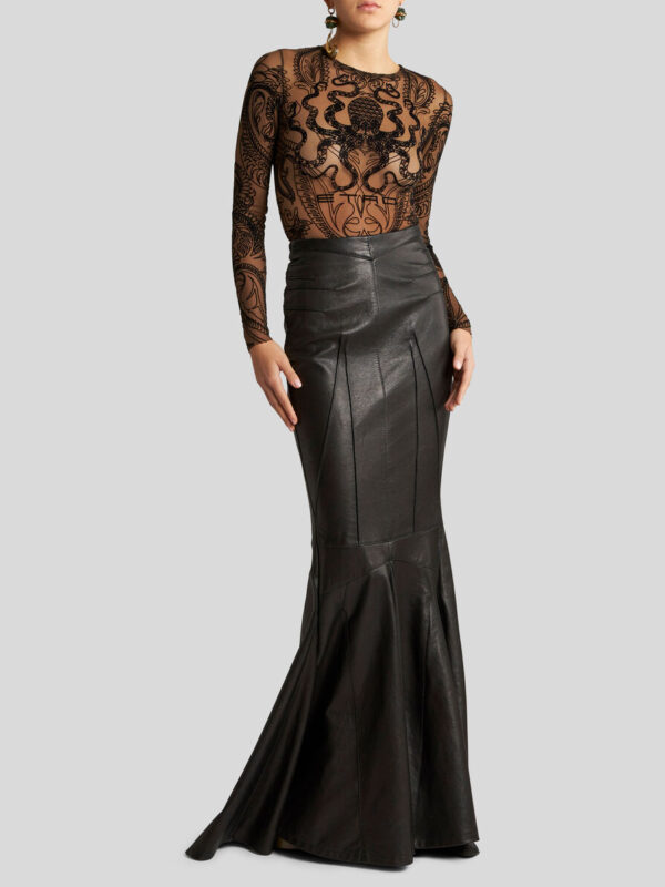 FLOCKED TULLE TOP