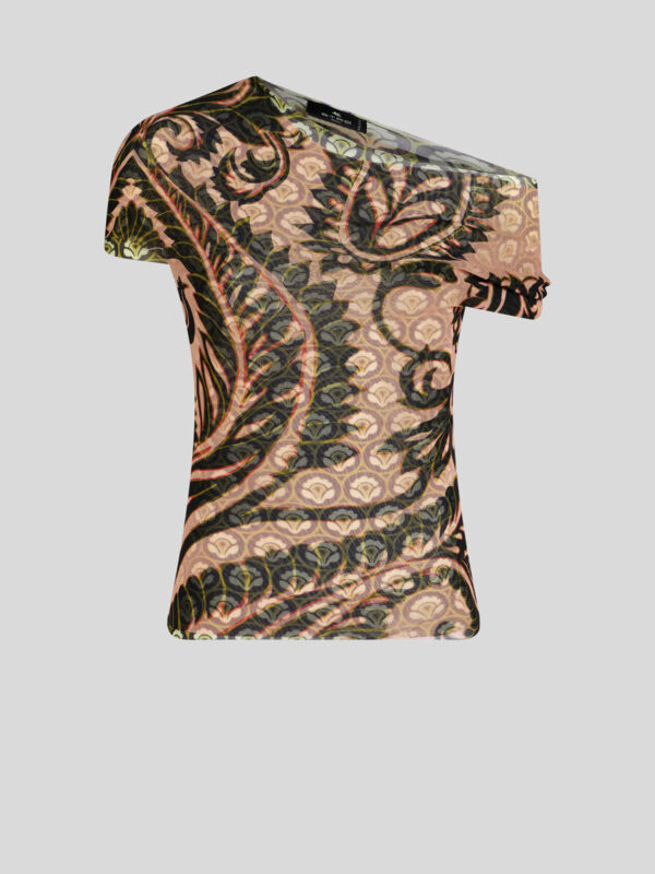 PRINTED TULLE TOP