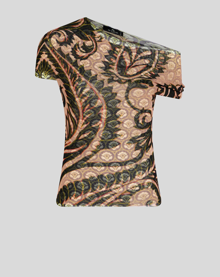 PRINTED TULLE TOP