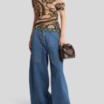 PRINTED TULLE TOP