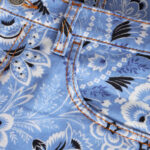PRINTED DENIM SHORTS